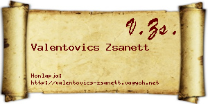 Valentovics Zsanett névjegykártya